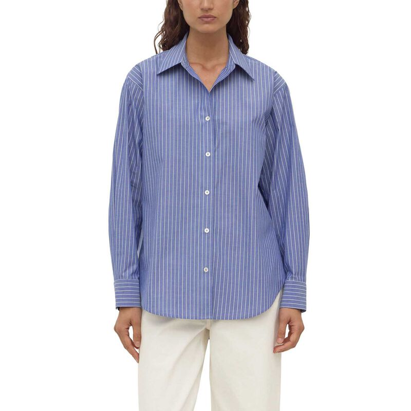 Assembly Label Anais Stripe Long Sleeve Shirt Blue/White Stripe image number 0